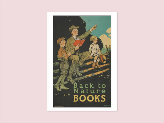 Back to Nature Books Vintage Print