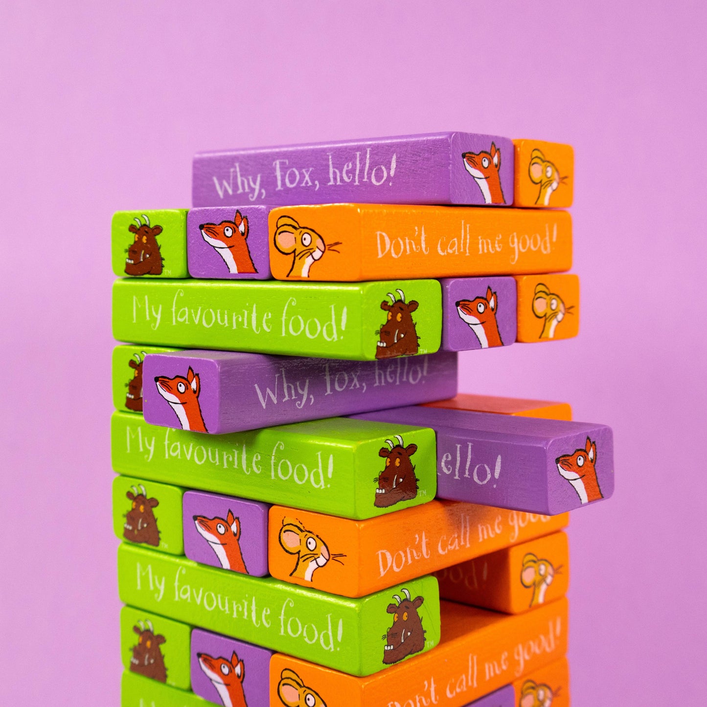 The Gruffalo Tumble Tower Game - Wooden Stacking Set With Dice