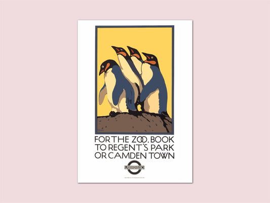 London Underground Penguins Vintage Travel Print